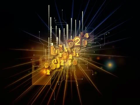 Speed of Numbers Stock Illustration