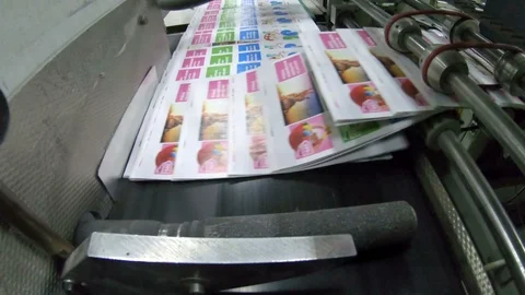 Speed of Offset print press at work Stock Footage 94676496