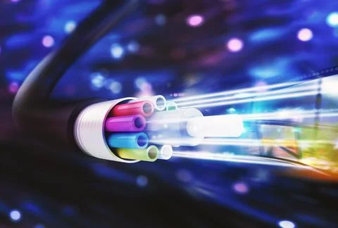 Speed of optic fiber. 3D Rendering Stockillustratie