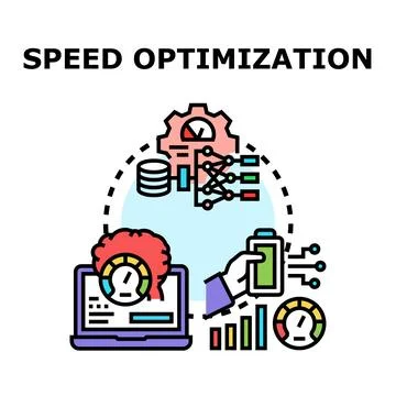 Speed optimization concept improving system performance Stock Illustration