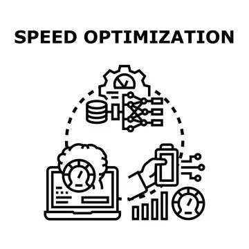 Speed optimization concept improving system performance Stock Illustration