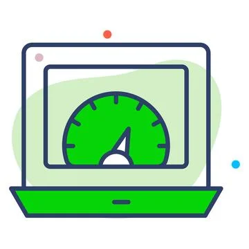 Speed optimization flat line  icon modern illustration Stock Illustration