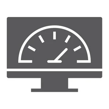 Speed optimization glyph icon, traffic internet 스톡 일러스트