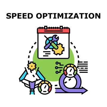 Speed optimization improving business process performance Stock Illustration