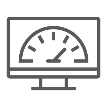 Speed optimization line icon, traffic and internet Stock Illustration
