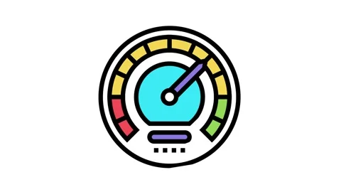 Speed optimize color icon animation Stock Footage 164056153
