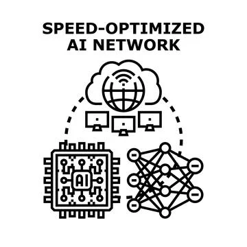 Speed optimizing artificial intelligence network computing Stock Illustration