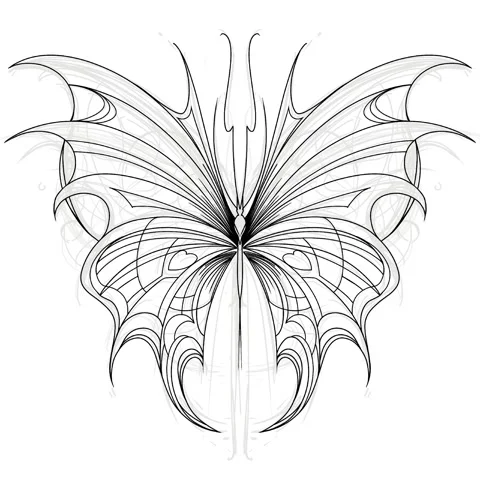 Speed Paint Drawing process Neo tribal butterfly design doodle Stock Footage 287869192