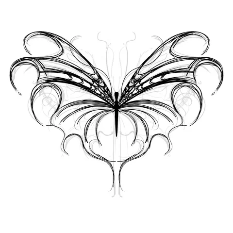 Speed Paint Drawing process Neo tribal butterfly design doodle Stock Footage 287869194