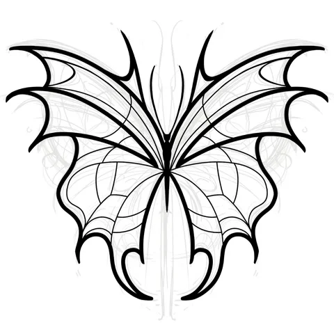 Speed Paint Drawing process Neo tribal butterfly design doodle Stock Footage 287869201