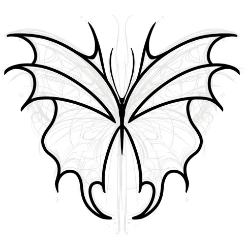Speed Paint Drawing process Neo tribal butterfly design doodle Stock Footage 287869204