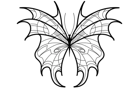 Speed Paint Drawing Time Lapce tattoo butterfly acid graphic design y2k Stock Footage 273236746