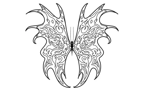 Speed Paint Drawing Time Lapce tattoo butterfly acid graphic design y2k Stock Footage 273236749