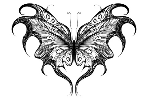 Speed Paint Drawing Time Lapce tattoo butterfly acid graphic design y2k Stock Footage 273236751
