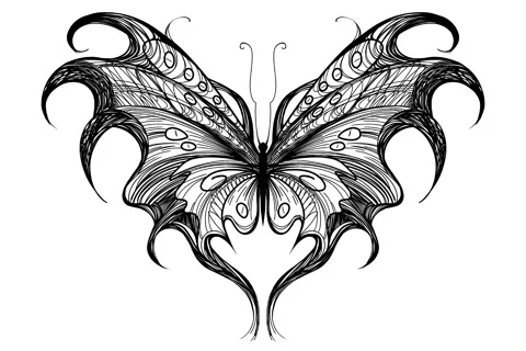 Speed Paint Drawing Time Lapce tattoo butterfly acid graphic design y2k Stock Footage 273236766