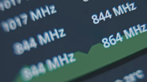 The speed of processor cores displayed on the screen Video stock 302827652