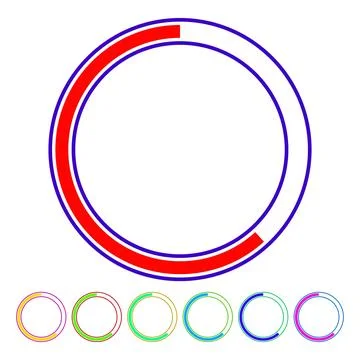 Speed progress bar round cartoon vector graphic Stock Illustration