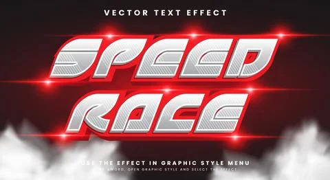 Speed Race editable text effect Template Stock Illustration