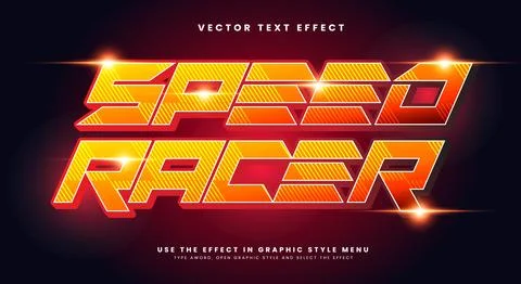 Speed Racer editable text effect Template Stock Illustration
