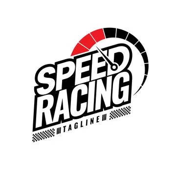 Speed racing logo on white background. Motorsports concept. Checkered flag .. Stock Illustration
