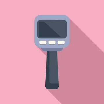 Speed radar camera icon flat vector. Flash gun limit Stock Illustration