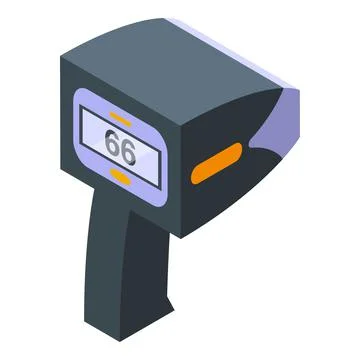 Speed radar camera icon isometric vector. Car traffic Stock Illustration