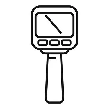 Speed radar camera icon outline vector. Flash gun limit Illustrazione stock