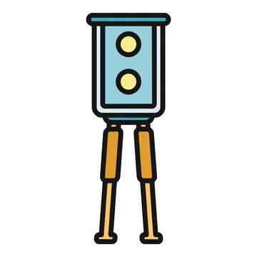 Speed radar checking traffic road control law Stock Illustration