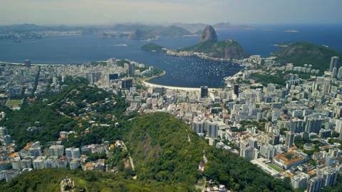 Speed Ramp, Crane Over Mountain Top, Revealing Sugarloaf Mountain, 4k Stock Footage 240045114