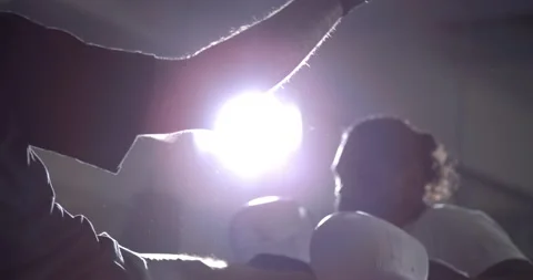 Speed-Ramp Effect at High-Speed Capture, Dramatic Lighting Highlights Leg S.. Stock Footage 264712195