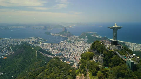 Speed Ramp, Pull Back To Reveal Christ the Redeemer, 4k Stock Footage 240043817