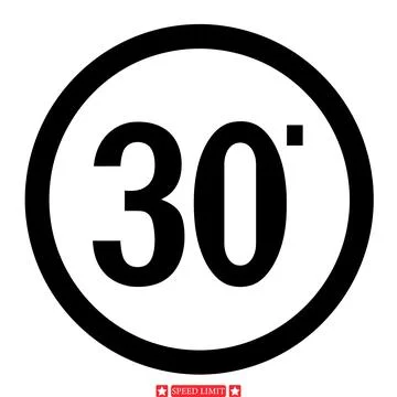 Speed Restriction Vector Set  Diverse Speed Limit Sign Silhouettes for Grap.. Stock Illustration