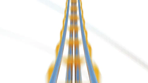Speed Ride on Roller-Coaster Extremely Fast on White Background Seamless. Looped Stock Footage 113631510