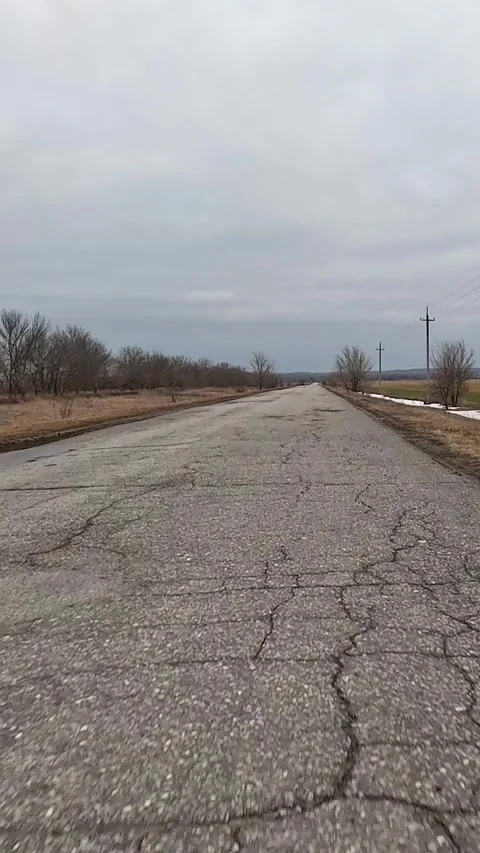 Speed riding traffic empty countryside highway timelapse POV shot autumn spring Stock Footage 288223019