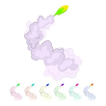 Speed rocket smoke trail vector cartoon graphic Stockillustratie