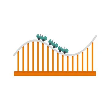 Speed roller coaster icon flat isolated vector Illustrazione stock