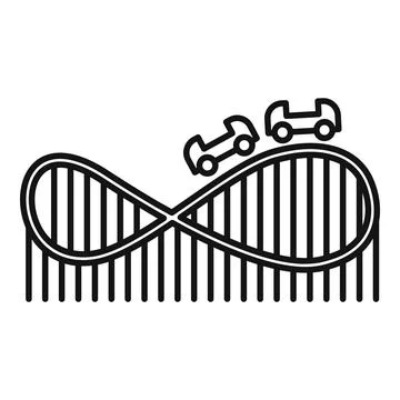 Speed roller coaster icon, outline style Stock Illustration