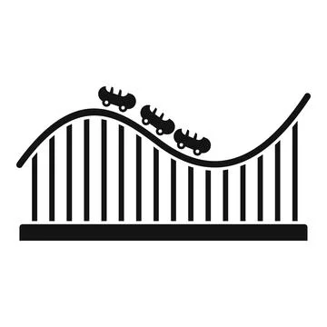 Speed roller coaster icon, simple style Stock Illustration