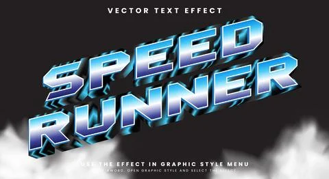 Speed Runner editable text effect Template Stock Illustration
