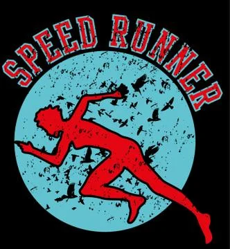 Speed runner grunge background vector art Stock Illustration