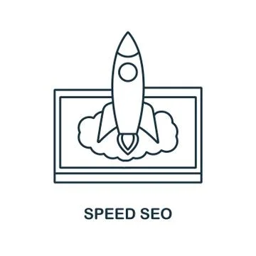Speed Seo creative icon. Simple element illustration. Speed Seo concept symbol Stock Illustration