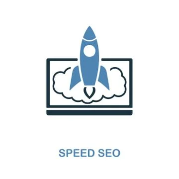 Speed Seo icon. Simple element illustration in 2 colors design. Speed Seo icon Stock Illustration