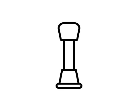 Speed shifter, Automatic transmission, isolated icon on white background, aut Stock Illustration