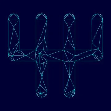 Speed shifter low poly triangulation triangulated polygonal electric cyan blu Stock Illustration