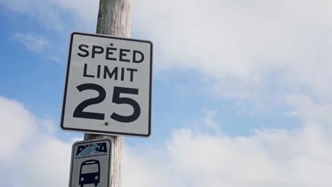 Speed Sign With Clouds In Background Stock Footage 196741155