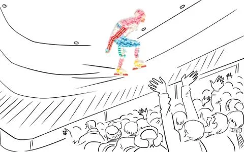Speed skater. Stock Photos