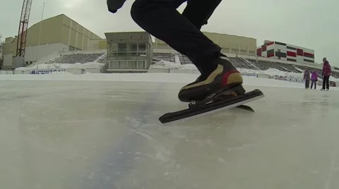 Speed skating. athlete start Stock Footage 61105967