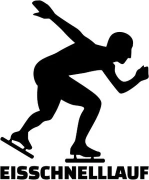 Speed skating with german word Stock Illustration