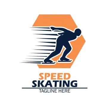 Speed skating logo with text space for your slogan Stock Illustration