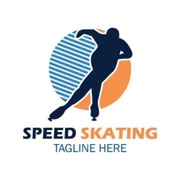 Speed skating logo with text space for your slogan Stock Illustration